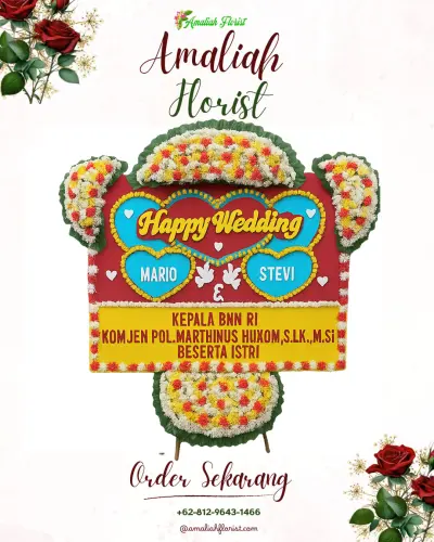 Karangan Papan Bunga Pernikahan di Rumah Duka Kasih Damai Bintaro